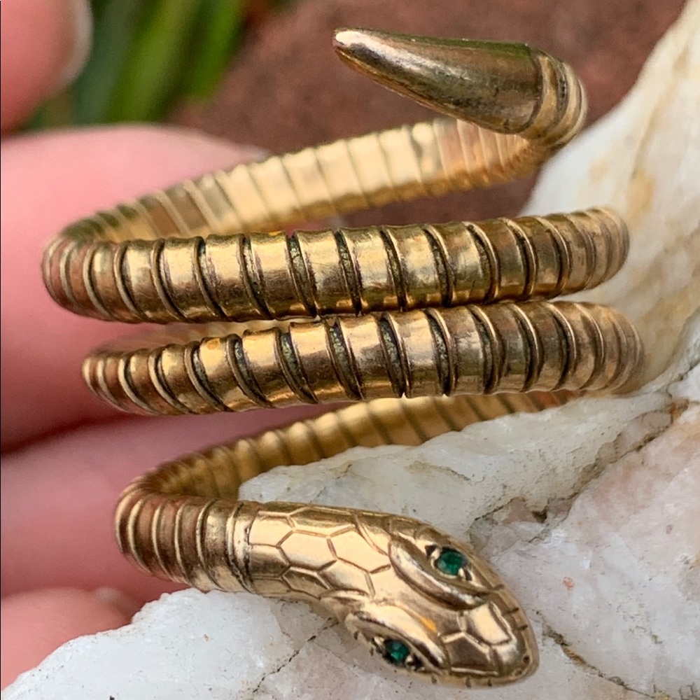 14K Rolled Gold Germany snake ring